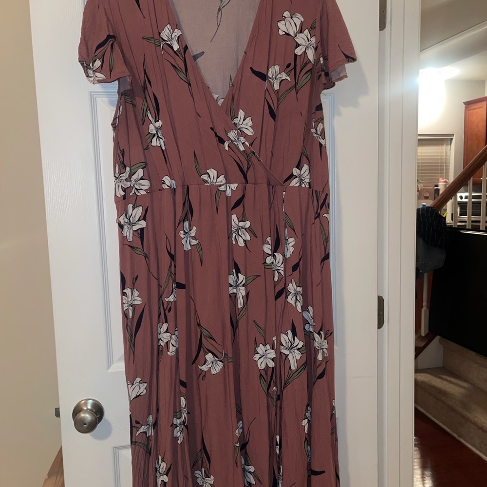 Mauve floral maxi dress
